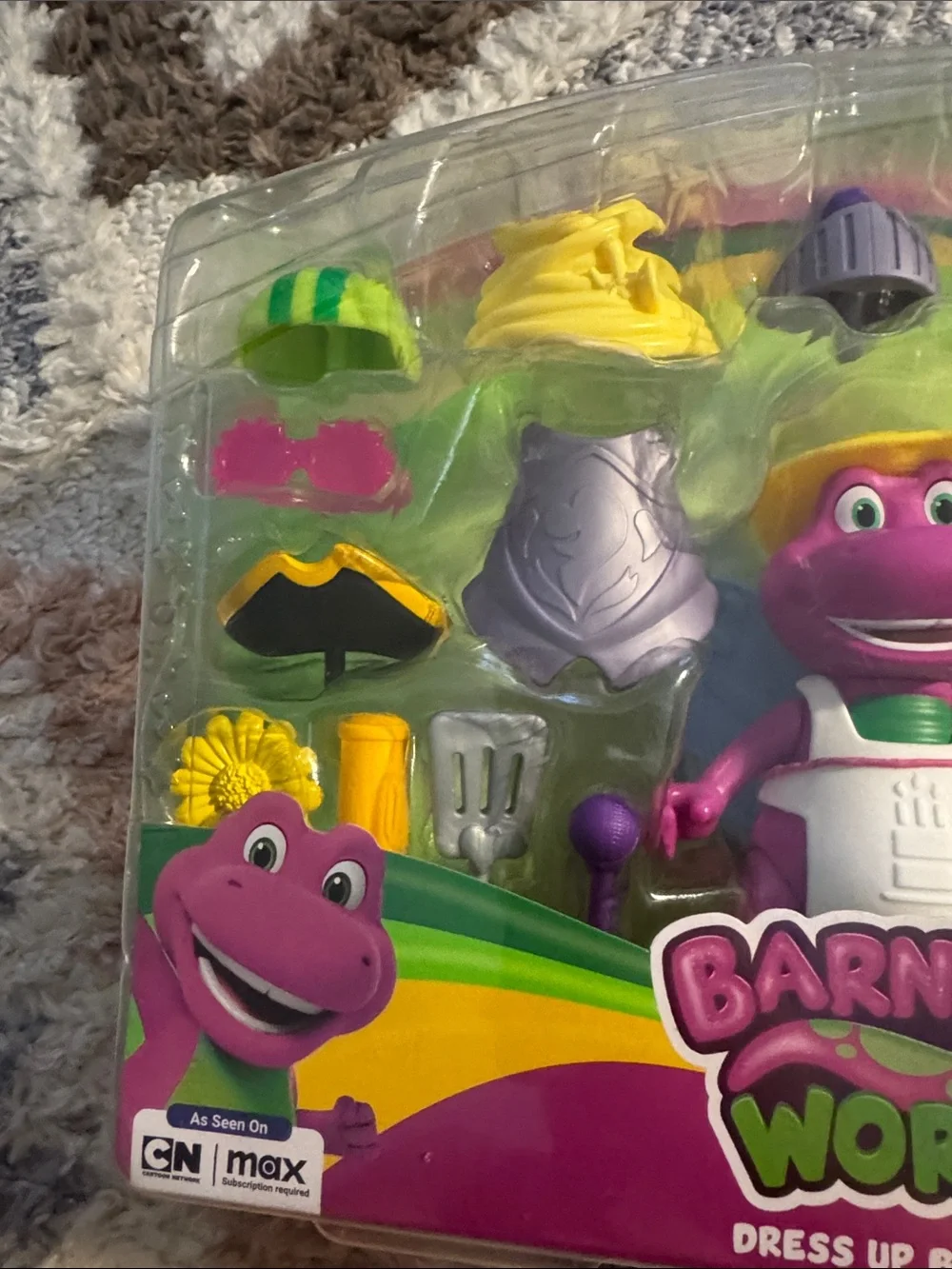 Mattel Barney Dress Up Figure with Purple Main Figure and Multicolor Accessories